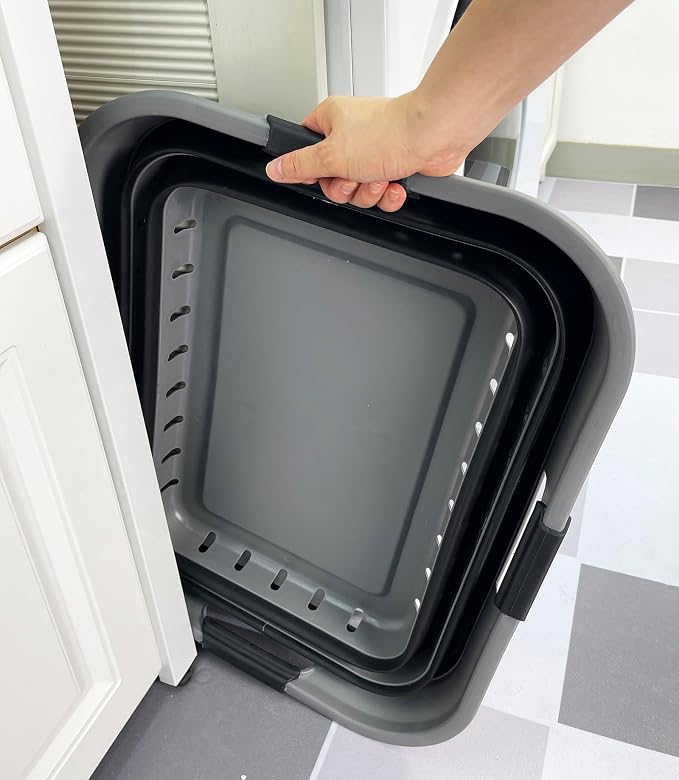 SAMMART 42 Collapsible Plastic Laundry Basket, Foldable Pop Up Storage - Image 8