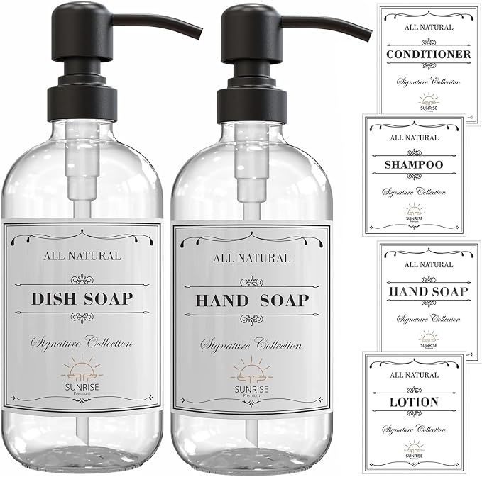 Sunrise Premium Clear Glass Soap Dispenser - Image 7
