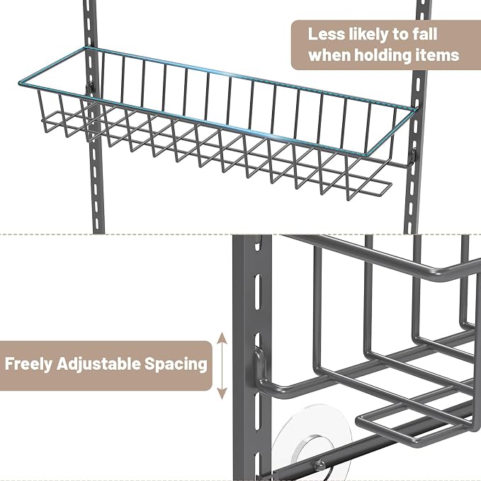 ElegantArray 8-Tier Pantry Door Organizer, Deep Gray - Image 6