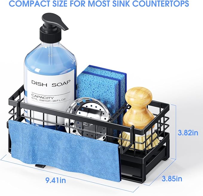 Metal Kitchen Sink Sponge Holder, Countertop Sink Caddy - Image 2