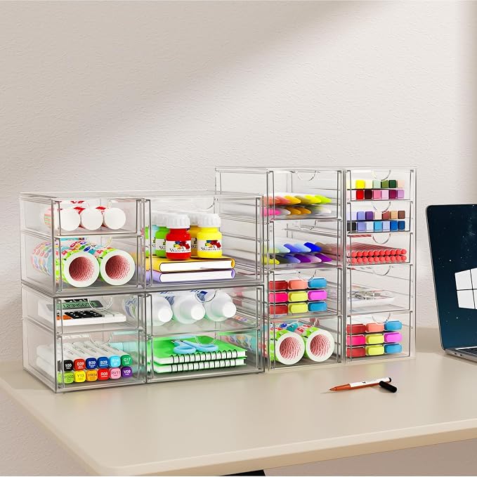 YFXCVSL 6-Pack Acrylic 31-Drawer Storage & Makeup Organizer - Image 5