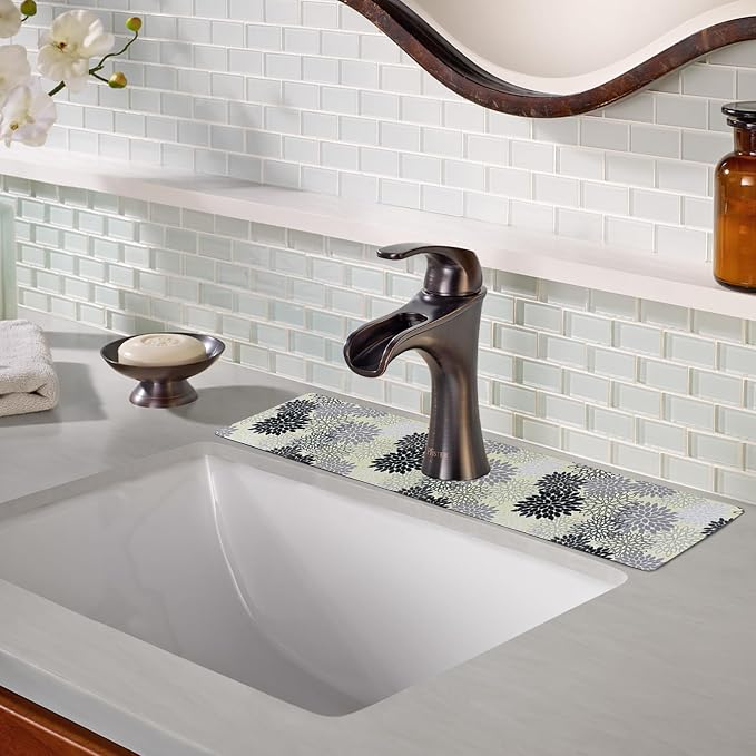 Sink Faucet Absorbing Mat, 2 Pack Drying Mat Around Faucet Sink Splash Guard - Image 3