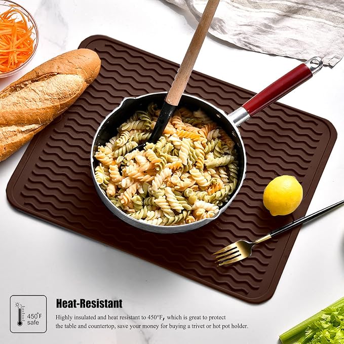 Silicone Dish Drying Mat, Non-Slip Easy Clean Sink Mat, Large Heat-resistant - Image 6