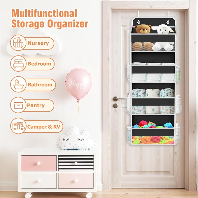 Over The Door Organizer Storage Large Capacity Hanging Bedroom Storage | 4 - Image 6