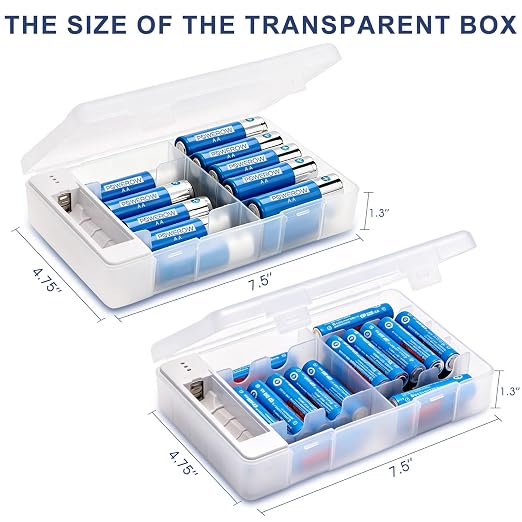 2 Pack Battery Storage Organizer Case, Battery Storage Box - Image 4
