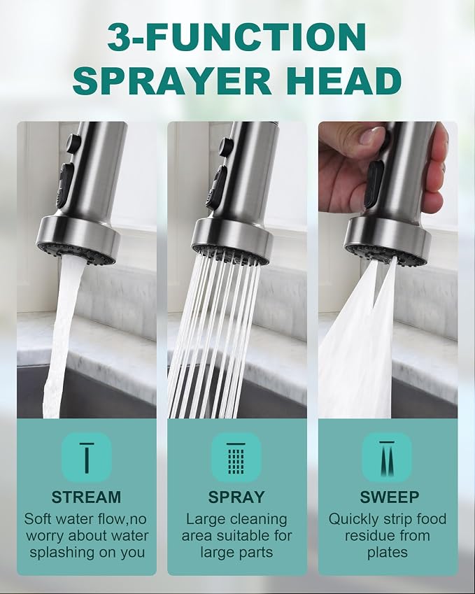 Brushed Nickel Kitchen Sink Faucet: Stainless Steel Kitchen Faucets - Image 6