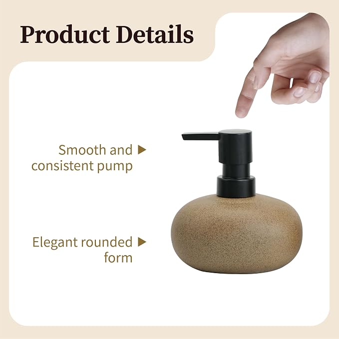 10oz Ceramic Hand Soap Dispenser, Elegant Liquid Soap Dispenser - Image 8