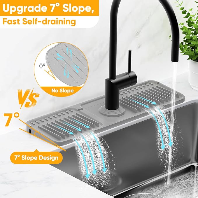 17.7'' Faucet Mat for Kitchen Sink Splash Guard Folding Kitchen Sink Faucet Mat - Image 3