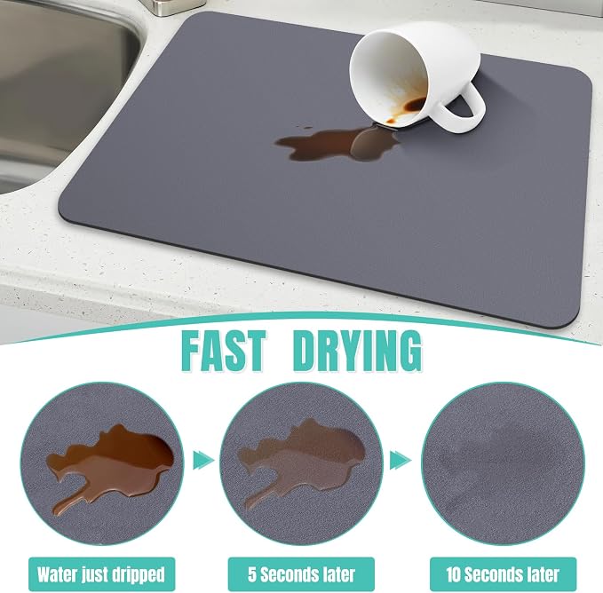 Coffee Mat Super Absorbent Dish Drying Mat Coffee Bar Mat 17"x 30" - Image 3