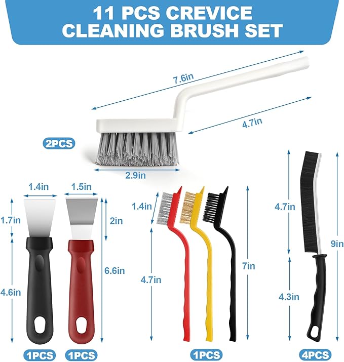 11Pcs V-Shaped Grout Cleaning Brush Set, - Image 7