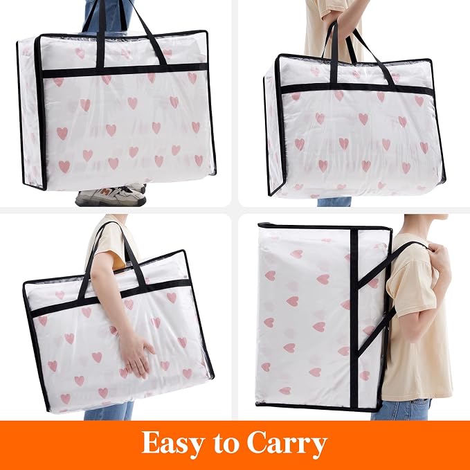 Lifewit 3 Pack Clear Clothes Storage Bags, 95L Plastic Blanket Storage Bag - Image 6