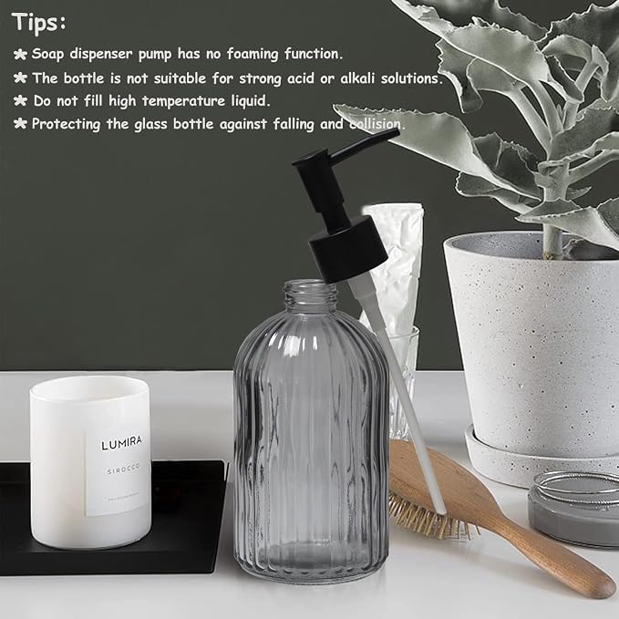 YYTSGG Gray Glass Soap Dispenser Set - Image 6