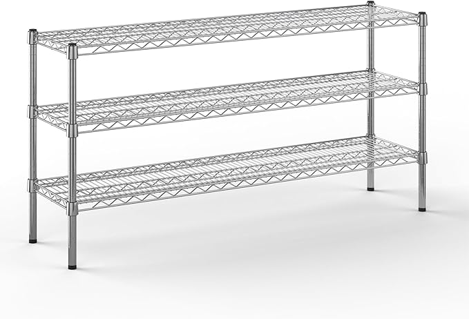 14" Deep x 54" Wide x 27" Height Wire Shelving Kit | 3-Tier | NSF Commercial Storage Rack Unit