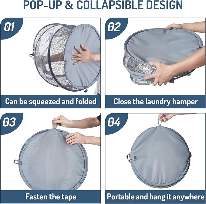 Seiritex Mesh Popup Laundry Hamper 115L Collapsible Laundry Basket Extra Large - Image 7