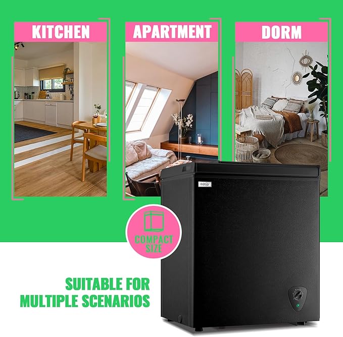 Deep Freezer WANAI 5.0 Cubic Chest Freezer with Top Open Door and Removable Storage Basket, 7 Gears Temperature Control, Energy Saving, Ideal for Office Dorm or Apartment