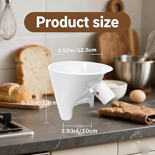 Flour Funnel for Kitchen Aid Mixer, Easy Pour No-Mess Attachment, Anti-Splash Accessory, Fits Tilt-Head 4.5–5 Qt (KSM150), Durable Dishwasher-Safe Baking Tool (Red)