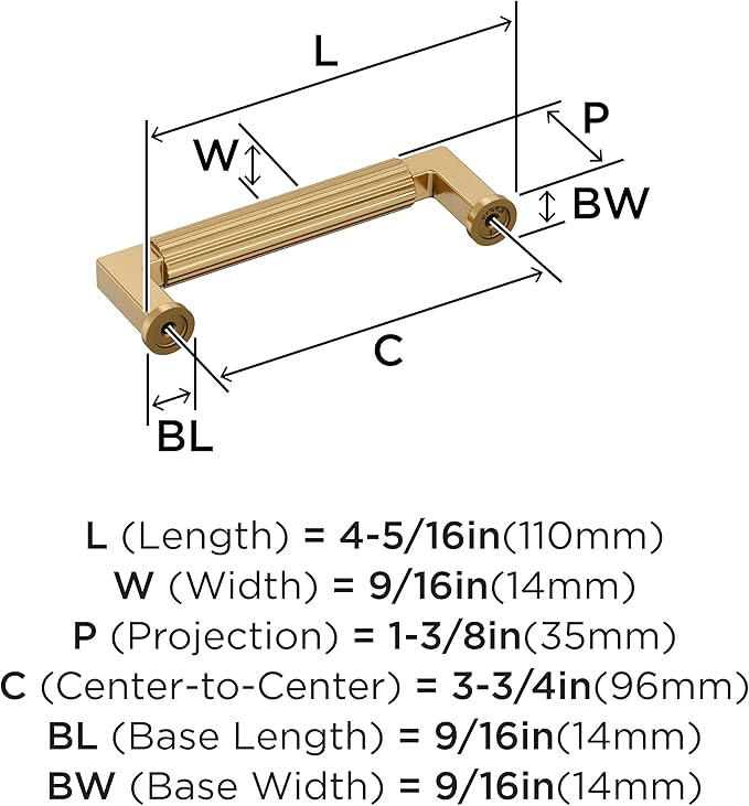 Amerock Ballard 3-3/4 inch (96mm) Center-to-Center Champagne Bronze Cabinet Pull, BP37643CZ