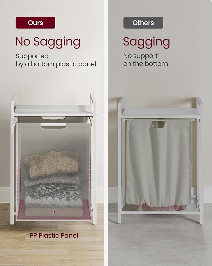 VASAGLE Laundry Hamper with Shelf, 1 Pull-Out Bag, 17.2 Gallons - Image 7
