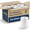 Industrial Paper Towels 10 x 800 White Roll Towels High Capacity Premium by StackMan