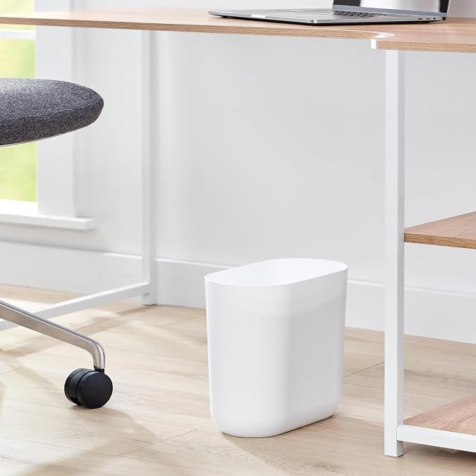 iDesign Small Slim Plastic Bathroom Trash Can - Image 5
