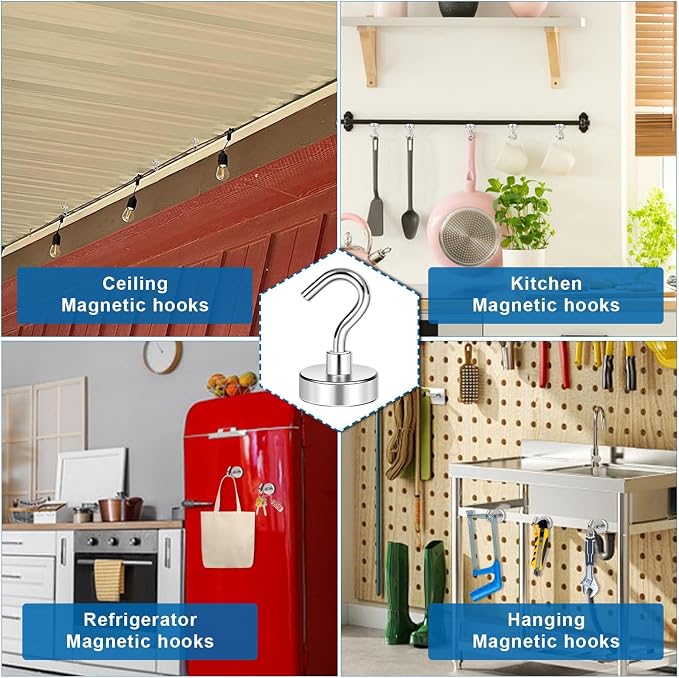 LOVIMAG Magnetic Hooks for Cruise Essentials 2026 Cabins Door 15 Pack-30LBS - Image 3