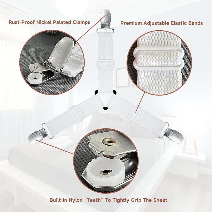 Bed Sheet Straps, Upgrade Fitted Bed Sheet Holders - Image 3