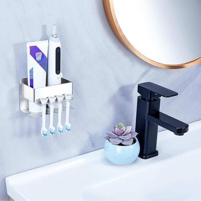 Toothbrush Head Holders, Electric Tooth Brush Head Holder, Adhesive Toothpaste - Image 5