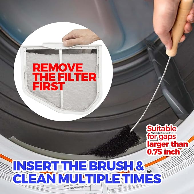 Holikme Dryer Vent Cleaner Kit 3 Pack – Crevice & 2 Lint Brushes | Flexible - Image 3