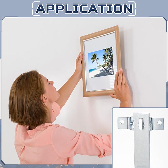 60 Set Frame Lock Security Hanging Kits T-Screw Security Artwork Picture Hangers with T-Head Screws and 1 Hanging Clamp Wrenches for Museums Art Galleries Hotels, Supports up to 15 Pounds