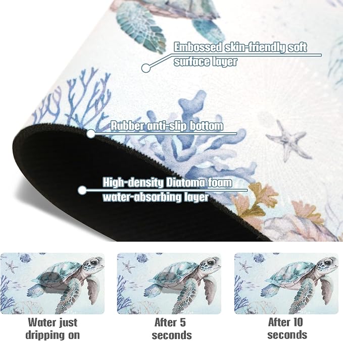 Sink Faucet Absorbing Mat, 2 Pack Drying Mat Around Faucet Sink Splash Guard - Image 5