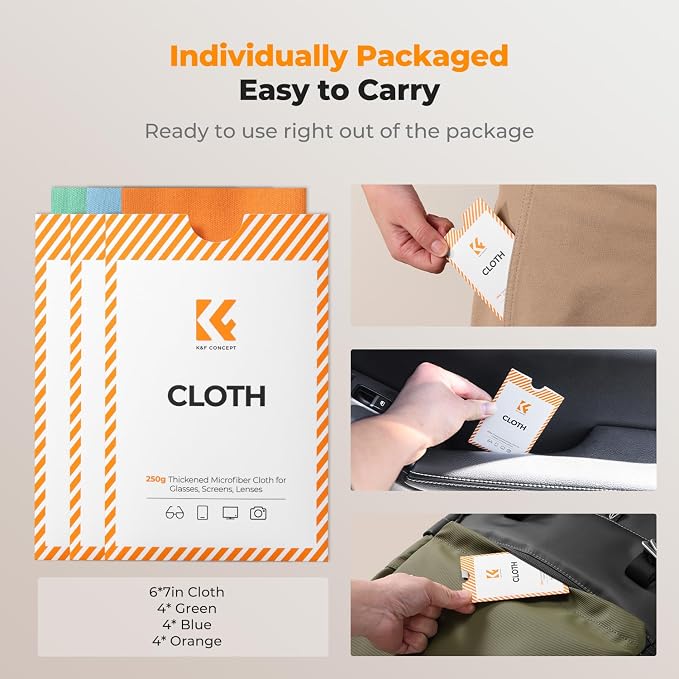K&F CONCEPT Microfiber Lens Cleaning ClothX12, Glasses Cleaning, High Density | - Image 7