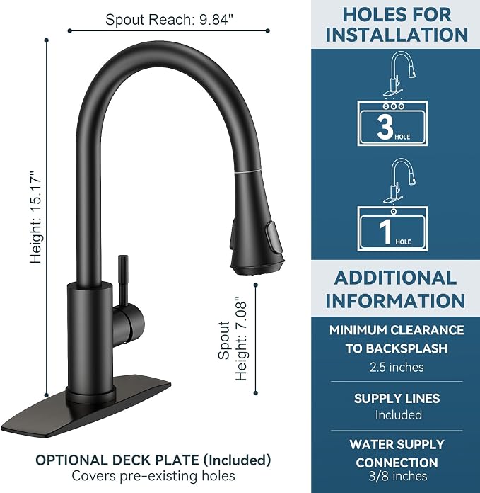 FORIOUS Kitchen Faucet with Temperature Digital Display, High Arc, Stainless - Image 7