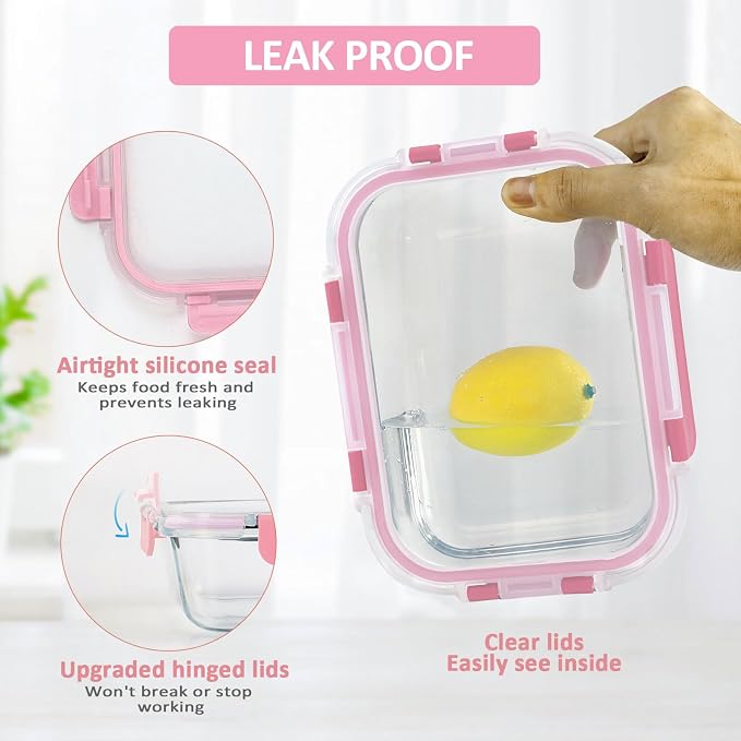 M MCIRCO 10 Pack Glass Food Storage Containers - Image 3
