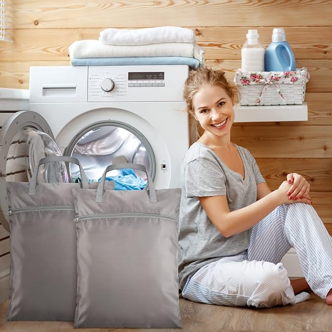Oudain 2 Pcs Travel Laundry Bags Waterproof Dirty Clothes Bag - Image 5