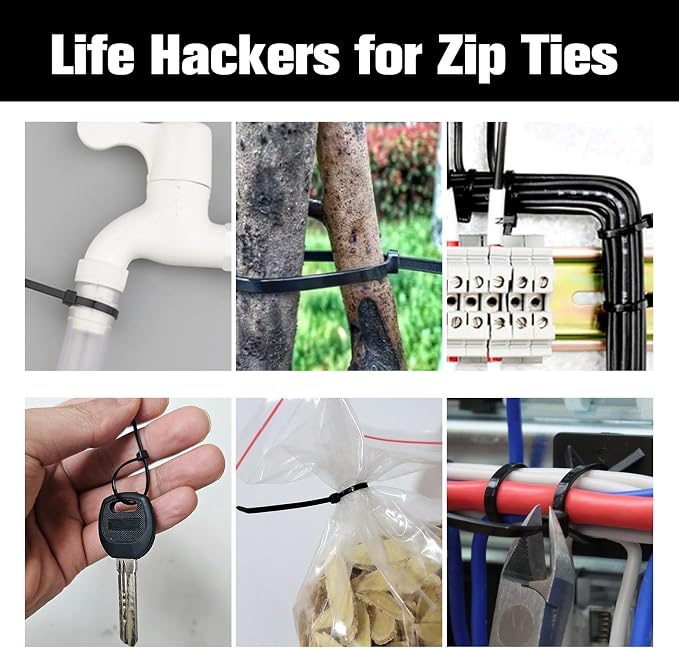 Zip Ties 12 inch, 1000 Pack Black Zip Ties, Self-Locking Nylon Cable Ties - Image 5
