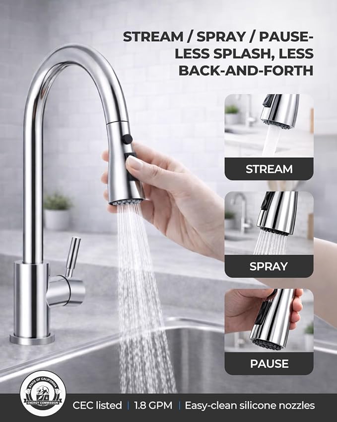 WEWE Pull-Down Kitchen Faucet - Image 7