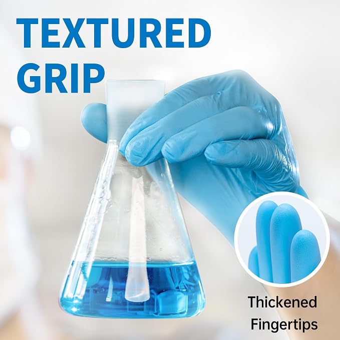 Medical Blue Nitrile Disposable Exam Gloves 4Mil Latex & Powder-Free | Flex • - Image 3