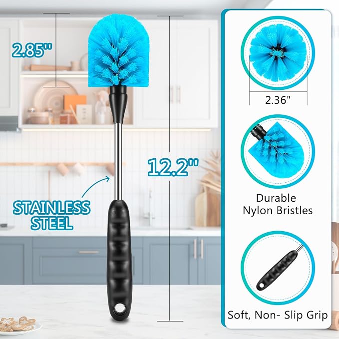 12.2 inch Bottle Brush Set of Three，Washable Coffee Cups, Water Bottles - Image 5