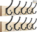 Optish 2 Pack Wooden Coat Rack Wall Mount, 16.1" Rustic Coat Hanger Hooks by Optish
