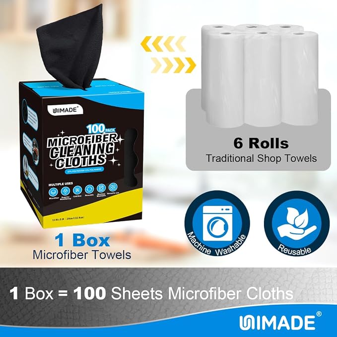 UNIMADE Microfiber Cleaning Cloth, 100 Sheets Microfiber Towels - Image 5