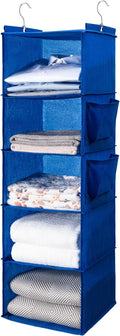 BOOMIBOO Hanging Closet Organize and Shelves, 5-Hanging Shelf （Blue） | by BOOMIBOO