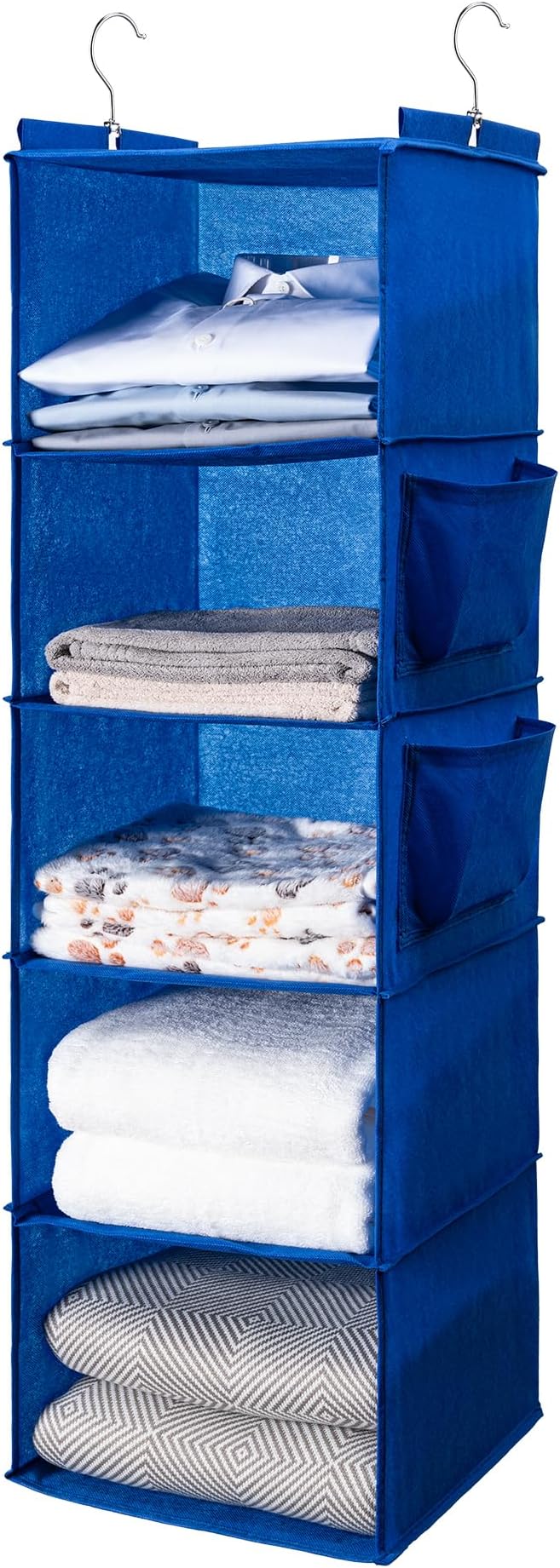 BOOMIBOO Hanging Closet Organize and Shelves, 5-Hanging Shelf （Blue） | by BOOMIBOO