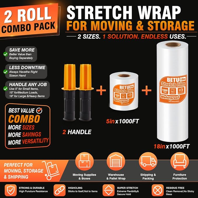 Stretch Film Shrink Wrap Large Item Kit x 1000 Ft - Image 3
