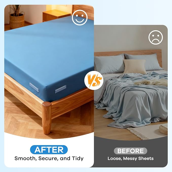 Upgrade Bed Sheet Holders for Corners Keep Sheets Firm & Tight, Foldable Lock - Image 5