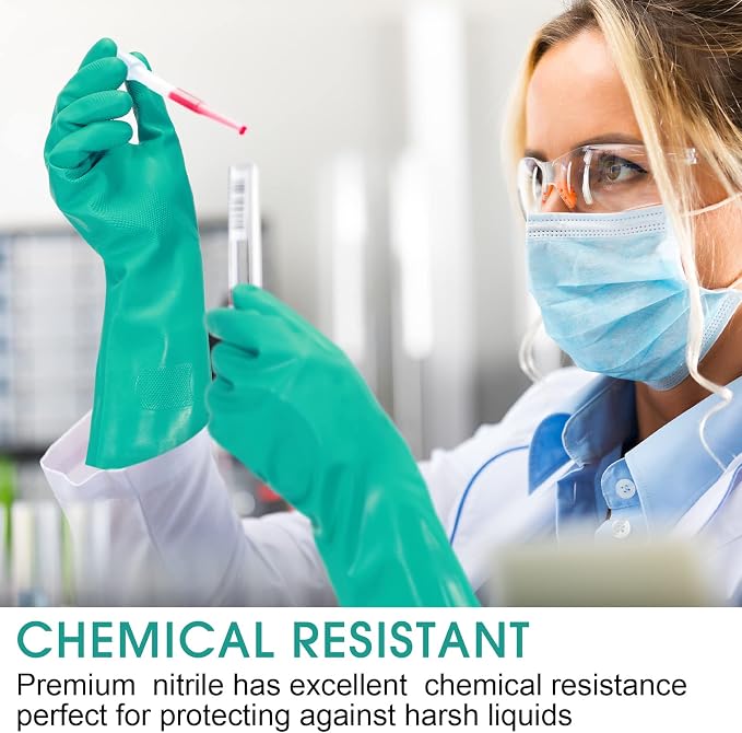 Potchen 20 Pairs Chemical Resistant Gloves 15 Mil Nitrile Gloves - Image 5