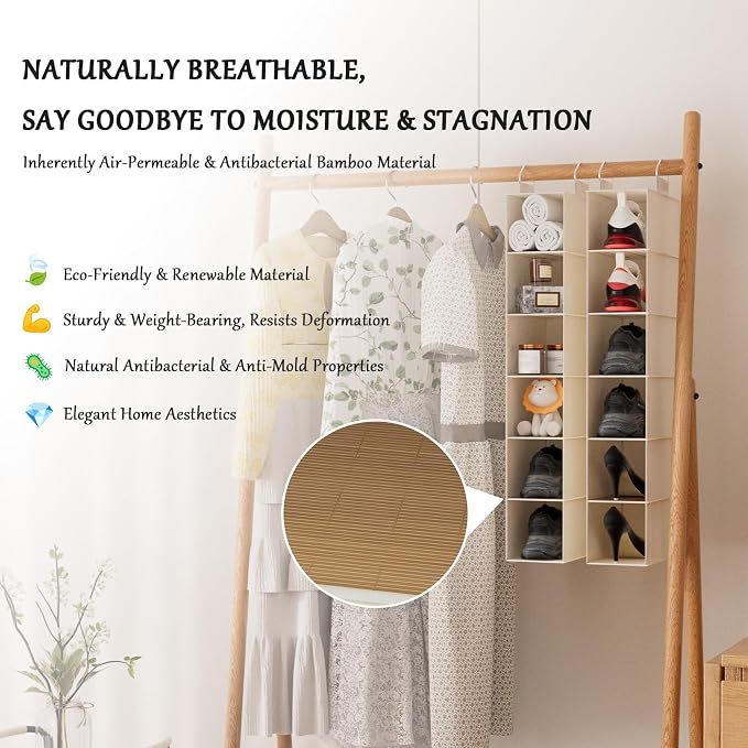 Hanging Closet Shelf Shoe Organizer Set of 2 - Image 4