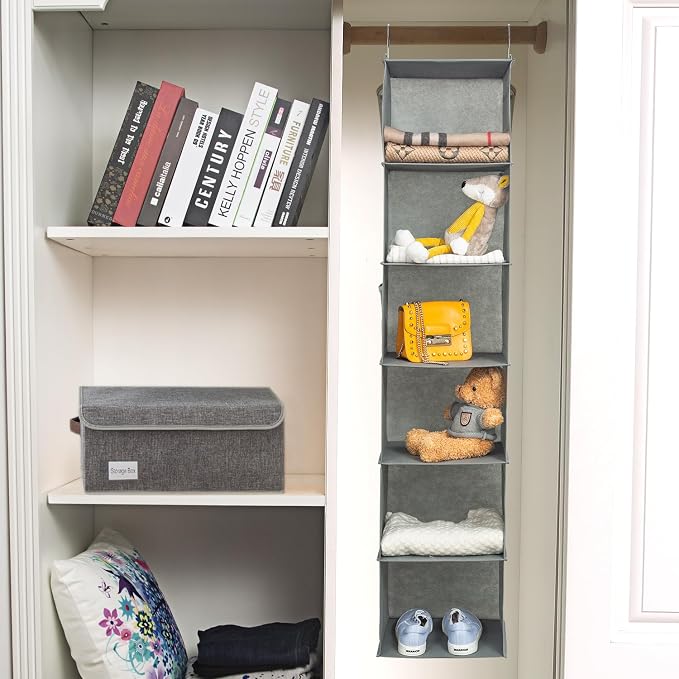 6 Shelves Hanging Closet Organizer, 2 Pack Hanging Storage - Image 6