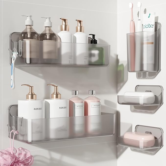 Nieifi Adhesive Shower Shelves, 5 Pieces by Nieifi