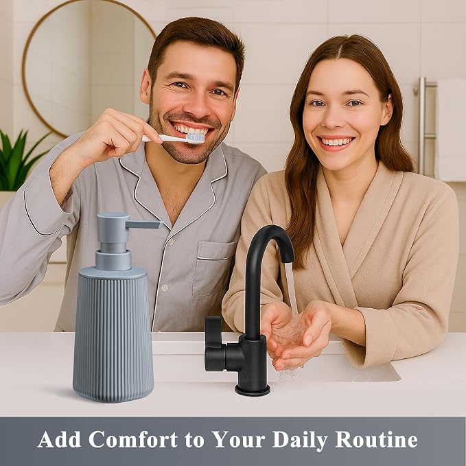 Gray Hand Soap Dispenser for Bathroom and Kitchen | No Rust Pump Refillable - Image 3