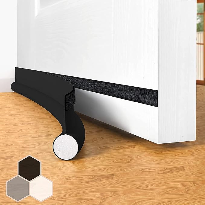 Door Draft Stopper Bottom One Sided Door Draft Blockers，37" Cutable Under Door by SYIPO